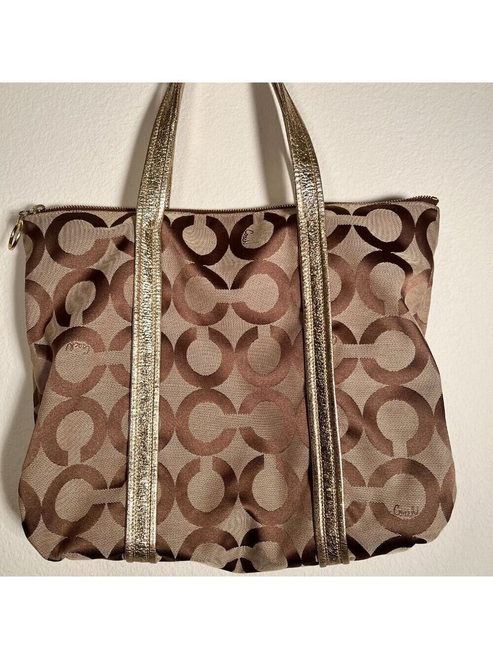 Coach Poppy Tote Large Gold Khaki - Picture 15 of 15